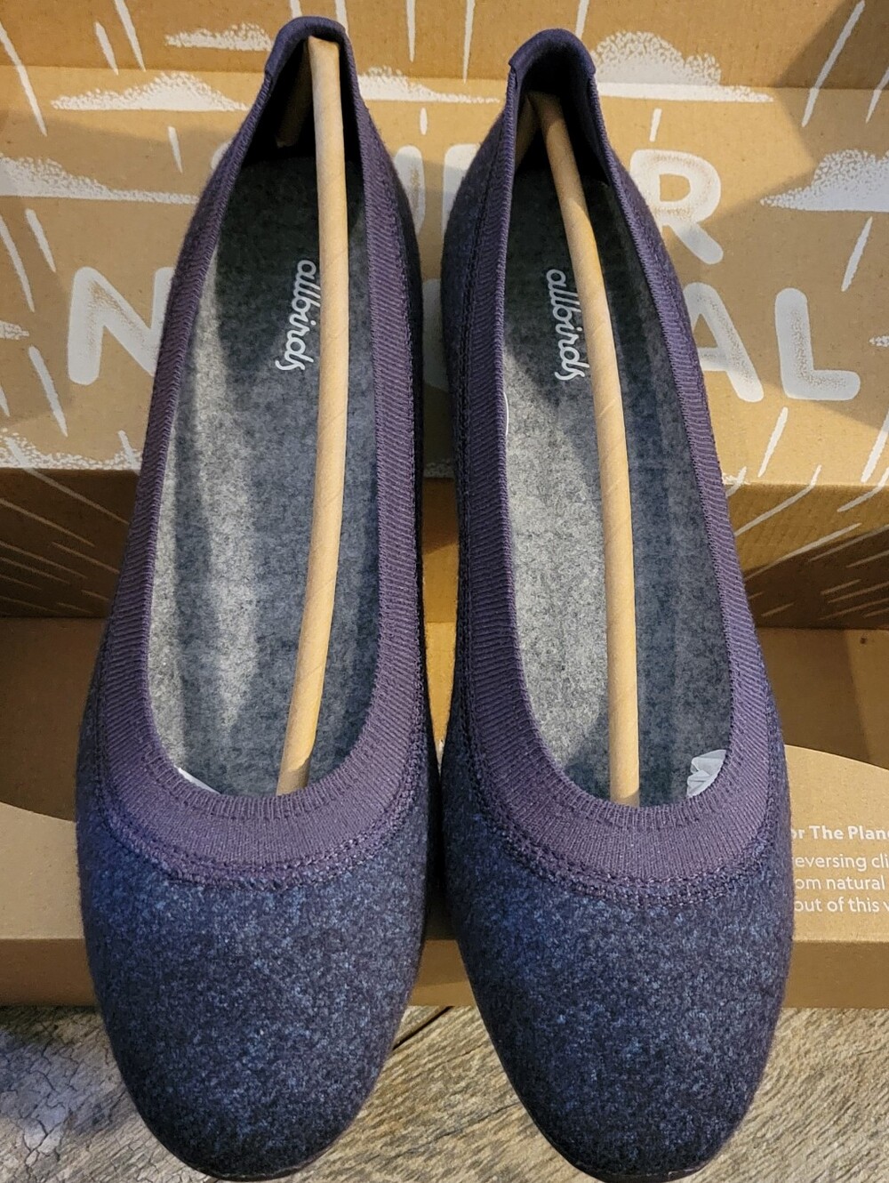 Allbirds Wool Breezer Ballet Flats Shoes Lightweight Breathable Granola Purple